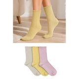 Orbis 3'Lü Kadın Simli Fashion Ribli 36 - 40 Soket Çorap - Pastel Tonlar