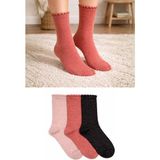 Orbis 3'lü Kadın Simli Fashion Ribli Çorap - Pembe - Siyah - 36 - 40