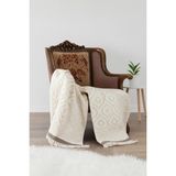 Orbit %100 Pamuk Premium Çok Amaçlı Tv Battaniyesi - 130X170 cm Etnik Desenli Diz Battaniyesi, Yumuşak Doku Piknik Örtüsü ve Dekoratif Yatak Odası Pikesi (650 Gr) - Camel - 130 x 170 cm