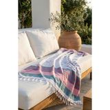 Orbit Çift Kişilik Pike 180X220 cm Çizgili Çok Renkli – %70 Pamuk %30 Polyester – Dört Mevsim Kullanım – Türkiye Üretim Tek Parça Pike - Lacivert - Pembe