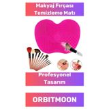 Orbitmoon Özel Tasarım Pratik Silikon Yıkanabilir Kurutulabilir Makyaj Fırçası Süngeri Temizleme Matı Aparatı