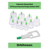 Orbitmoon Özel Üretim Canlandırıcı Selülit Çatlak Giderici Vakumlu Masaj Aleti 12'li Kupa Çekme Hacamat Seti