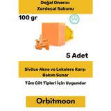 Orbitmoon Özel Üretim Doğal El Yüz Saç Vücut Güzel Koku Leke Karşıtı Orijinal Zerdeçal Ekstraktı Sabunu 5 Adet