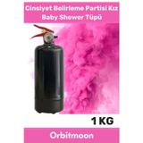 Orbitmoon Premium Cinsiyet Belirleme Partisi Ambalajı İbaresiz Yazısız 1 Kg Kız Bebek Pembe Baby Shower Tüpü