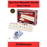 Orbitmoon Premium Çizilmeye Dayanıklı Antibakteriyel Küflenmez Kir Tutmayan Silinebilir Plastik Okey Takımı