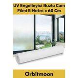 Orbitmoon Premium Seri İz Bırakmayan İç Göstermeyen Yapışkan UV Engelleyici Buzlu Cam Filmi 5 Metre x 60 Cm