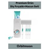 Orbitmoon Premium Seri Pratik Yapışkanlı Her Tip Macunla Uyumlu Diş Macunu Sıkacağı 5 Adet Fırçalık Askı Seti