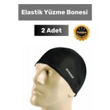 Orbitmoon Premium Seri Silikon Su Geçirmez Havuz Deniz Bonesi Yüzücü Elastik Yüzme Şapkası 2'li Set