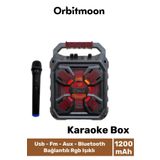 Orbitmoon Profesyonel Yüksek Ses Aux Usb Hafıza Kart Girişli Kablosuz Hoparlör Mikrofon Siyah Karaoke Box