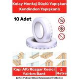 Orbitmoon Ses Böcek Toz Önleyici Rüzgar Kesici Kapı Pencere Isı Izolasyon Yalıtım Şeffaf Şerit Bant 5mt 10Adet