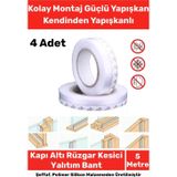 Orbitmoon Ses Böcek Toz Önleyici Rüzgar Kesici Kapı Pencere Isı Izolasyon Yalıtım Şeffaf Şerit Bant 5mt 4 Adet
