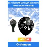 Orbitmoon Ürün Cinsiyet Belirleme Partisi Siyah Büyük Soru İşareti 45cm Erkek Bebek Baby Shower Balonu