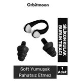 Orbitmoon Yeni Seri Elastik Kutulu Kaymaz Su Geçirmez Sızdırmaz Yıkanabilir Silikon Kulak Burun Tıkacı
