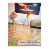 ORBO - Köpek/kedi Çiti Kafesi 120cm.x60cmx60cm- * L Tip* Oyun Eğitim Alanı 11 Parça Panel Çit-