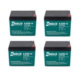 Orbus 12V 14 Ah Elektrikli Bisiklet Aküsü Deep Cycle 4 Lü Set