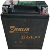 Orbus 12V 7AH YTX7L-BS Motorsiklet Aküsü Yüksek Performanslı ve Uzun Ömürlü