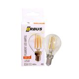 Orbus 2700K Sarı Işık PC45 Filament Bulb Mini Top Şeffaf E14 Ampul