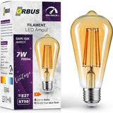Orbus 7W E27 Filament LED Ampul - Dim Edilebilir - DST58 - Amber