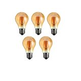 ORBUS A60 5li Led Filament Ampul 4.8w Amber Cam 2700k Sarı Işık 540 Lümen