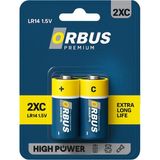 Orbus C Boy LR14 Alkalin Pil 1.5V Tek Kullanımlık Yüksek Performanslı Uzun Ömürlü Pil