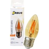 Orbus C37 4W Filament Bulb Amber E27 300LM RA80 220 - 240V/50Hz Ampul - 2200K Sarı Işık - 1 - 10 W