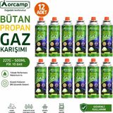 Orcamp KTS-227 12'li Avantaj Paketi Kartuş Tüp %30 Propan %70 Butan Gaz Karışımı