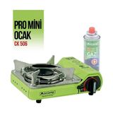 Orcamp Mini Çantalı Gazlı Kamp Ocağı 1,5 kg Yeşil Renkli Hafif Taşıma Özellikli