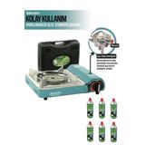 Orcamp Pro Portatif Seramik Kamp Ocak Ck-508 Gaz Stop Emniyetli 6 Adet 227 Kartuş