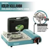 Orcamp Tekli Pro Seramik Ocak Mavi 1.5 Kg Taşınabilir Kamp Ocağı Güvenli Kullanım için Gaz Stop Emniyeti