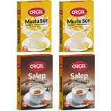 Orçel 2 Muzlu Süt + 2 Salep Aromalı Içecek Tozu Oralet Çay 4X200GR. - 1 kg