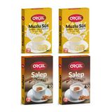 Orçel 2 Muzlu Süt + 2 Salep Aromalı İçecek Tozu Oralet Çay 4X200gr.