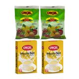 ORÇEL 2 Muzlusüt + 2 Kivi Aromalı Içecek Tozu Oralet Çay 4 Adet