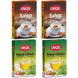 Orçel 2 Nane Limon + 2 Salep Aromalı Içecek Tozu Oralet Çay 4X200GR. - 1 kg