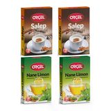 Orçel 2 Nane Limon + 2 Salep Aromalı İçecek Tozu Oralet Çay 4X200gr.