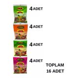 Orçel 4 Çeşit Karma Koli Aromalı İçecek Tozu Oralet Çay 300Gr.x 16 Adet