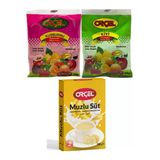 Orçel Muzlusüt 200Gr. + Kivi 300Gr. + Kuşburnu 300Gr. Aromalı Içecek Tozu Oralet Çay