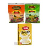 Orçel Muzlusüt 200Gr. Kivi 300Gr. Portakal 300Gr. Aromalı Içecek Tozu Oralet Çay