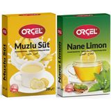 Orçel Nane Limon + Muzlu Süt Aromalı İçecek Tozu Oralet Çay 2X200 gr - 400 gr