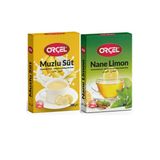 Orçel Nane Limon + Muzlu Süt Aromalı İçecek Tozu Oralet Çay 2X200gr.