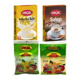 Orçel Salep 200Gr. + Muzlu Süt 200Gr. + Kivi 300Gr. + Limon 300Gr. Aromalı İçecek Tozu Oralet Çay