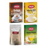 Orçel Salep + Muzlu Süt + Çilekli Süt + Nane Limon Aromalı İçecek Oralet 4'lü