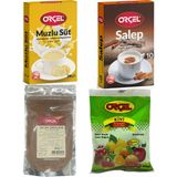 Orçel Sicak Çikolata 250 gr + Muzlu Süt 200 gr + Salep 200 gr + Kivi 300 gr - 1 Paket - Öğütülmüş