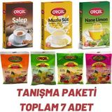 Orçel Toz Içecek Oralet Sıcak Soğuk Içim Karışık Set Tanışma Paketi 7 Adet