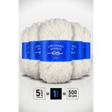 Orchard Sherrie Beyaz • 5'li Paket × 100 gr / 60 m • Tavşan Tüyü Dokulu • Kalın Kürk Peluş Örgü İpi