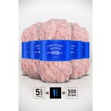 Orchard Sherrie Pembe • 5'li Paket × 100 gr / 60 m • Tavşan Tüyü Dokulu • Kalın Kürk Peluş Örgü İpi