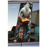 Ördek Daffy Duck Baskılı Araç Kapı Direk Kaplama Folyo Sticker 2'li (Sağ&Sol)