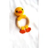 Ördek Diş Kaşıyıcı Çıngırak Amigurumi Organik Oyuncak