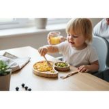 Ördek Figürlü Bambu Bebek Mama Seti – Bölmeli Tabak + Kaşık Çatal Seti
