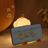 Ördek gece lambası, kulaklıklı sevimli ördek lambası, yatak odası için mükemmel silikon gece lambası, kısılabilir zamanlayıcılı müzik dekoru, şarj edilebilir, bebekler, kız çocukları için doğum günü,