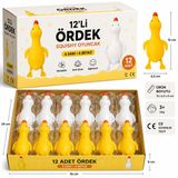 Ördek Squishy Oyuncak 12'li Set, 6 Sarı 6 Beyaz, 15 cm 3+ Yaş | Jel ve Köpük Dolgulu, Anti Stres Sıkmalı, Duyusal Gelişim Desteği, 3+ Yaş Uygun, CE